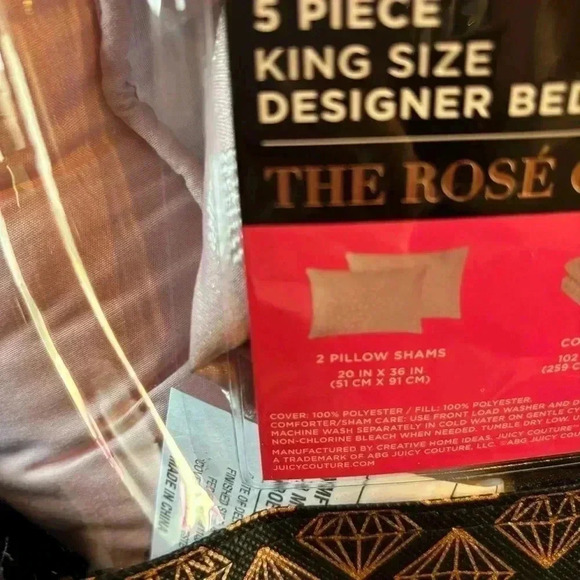 Juicy Couture Home Pink Animal Print King Pillow Shams and Two Accent Pillows - Picture 8 of 9